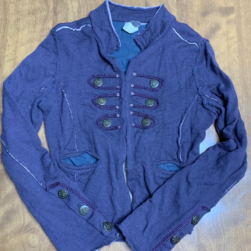 Free People Small Jacket Cardigan Purple Wool S
